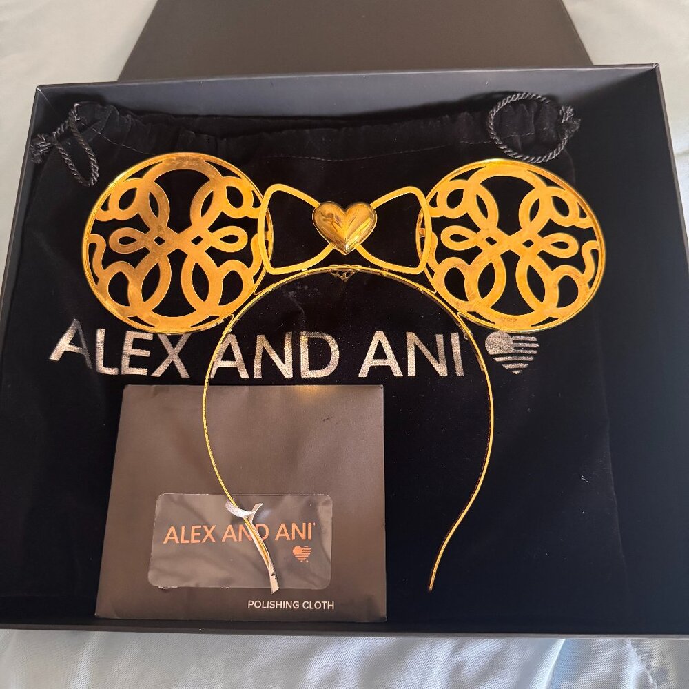 Alex and Ani Disney Designer Gold Metal Ears